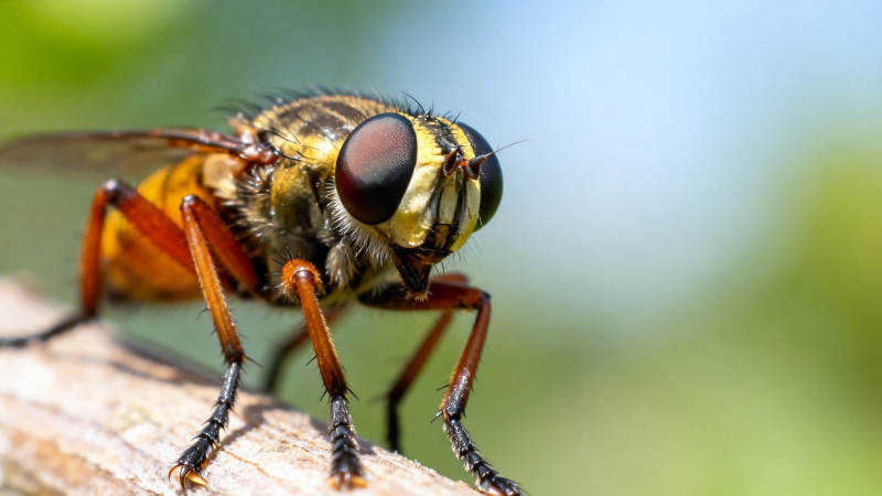 蝇栖木枝 复眼如镜图片