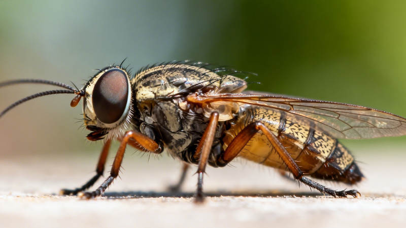 蝇之特写 复眼与斑纹细节图片