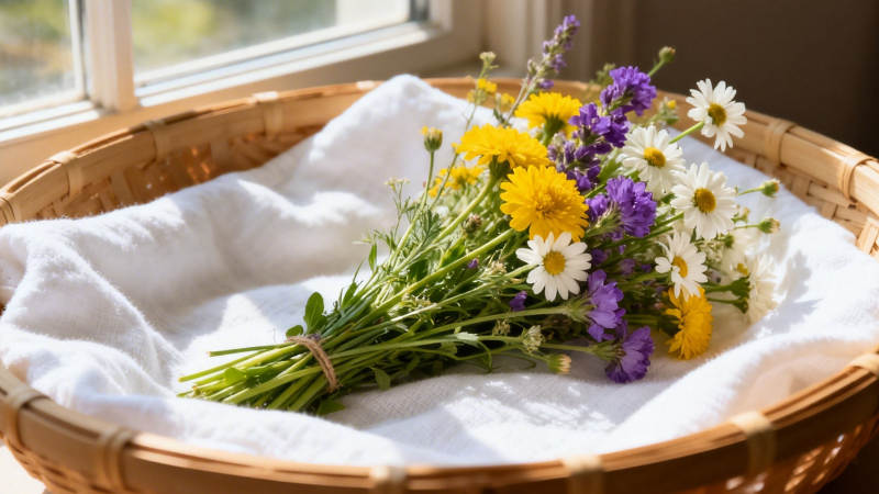 窗边花篮 静享暖阳花香图片