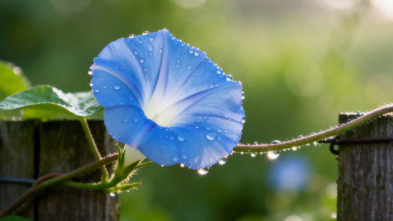 晨露蓝花 清新自然美图片