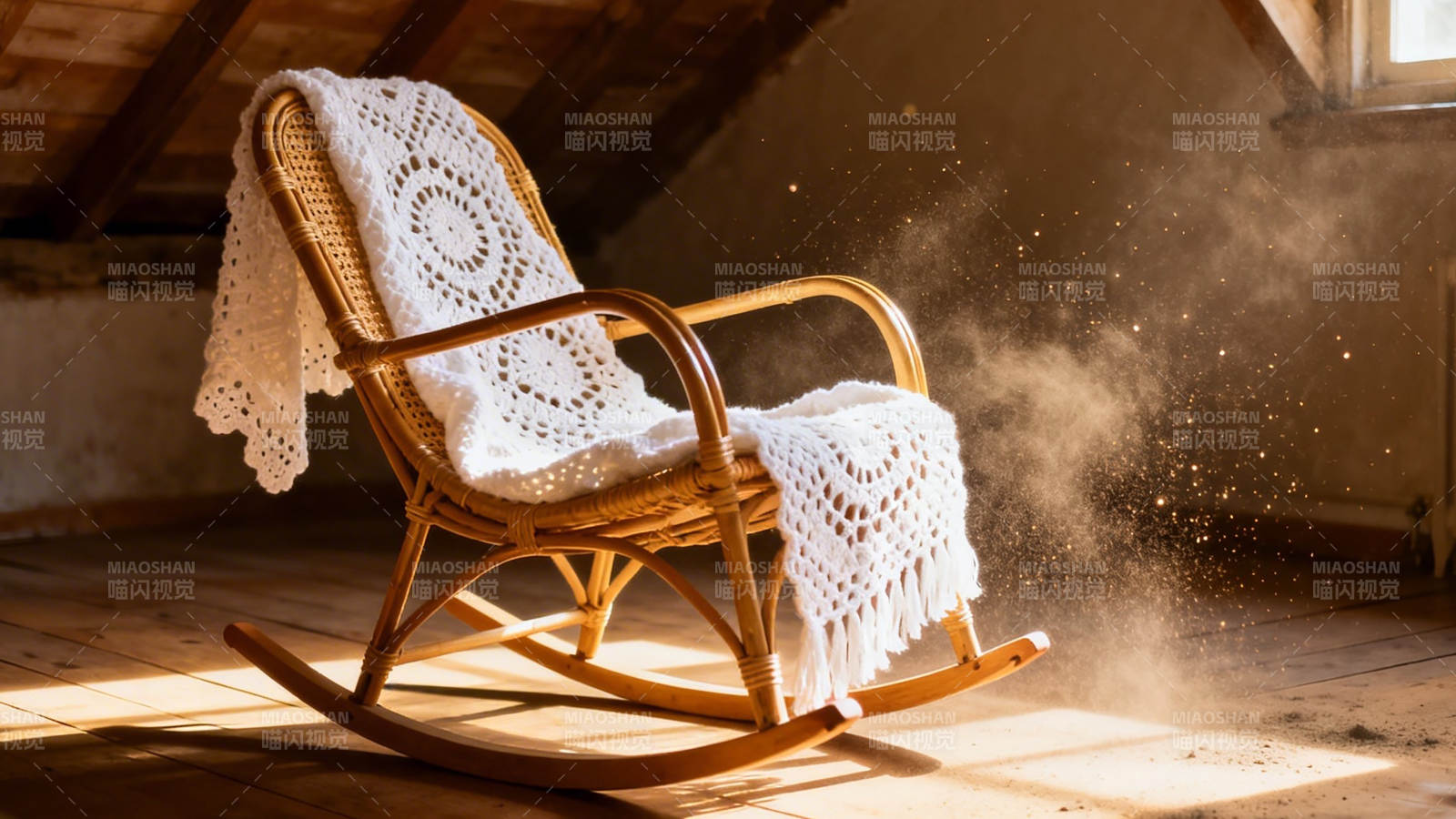 阳光摇椅 尘埃飞舞图片