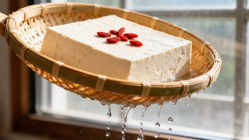 竹篮沥水豆腐配枸杞图片