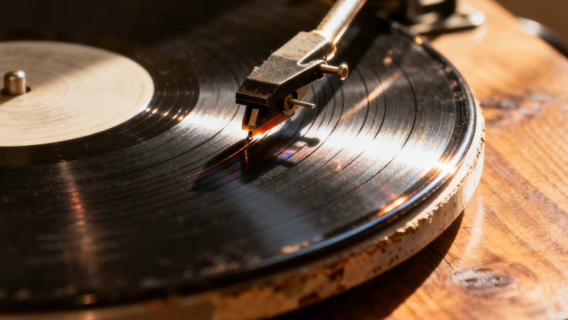 黑胶唱片播放中图片