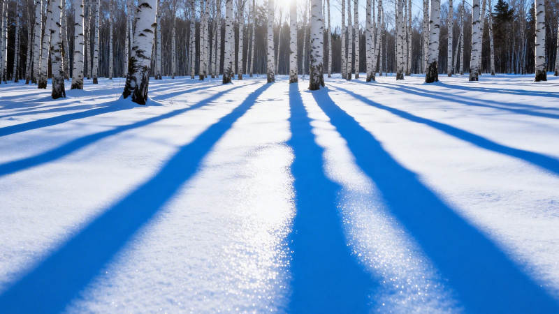 雪林长影 冬日静谧之美图片