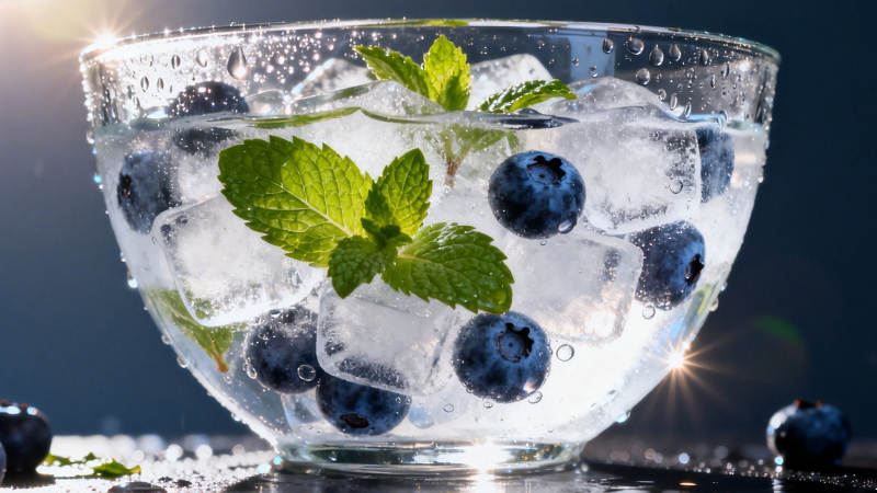 冰爽蓝莓薄荷饮图片