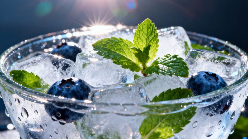 冰爽蓝莓薄荷饮图片