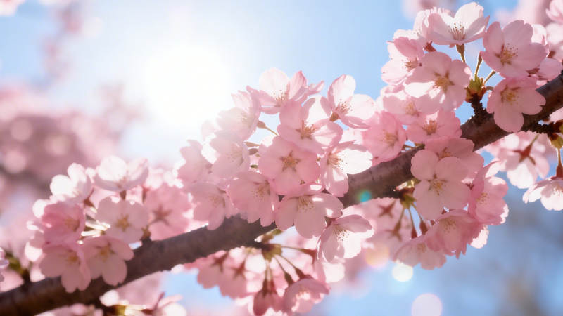 春日樱花 粉嫩绽放迎阳光图片