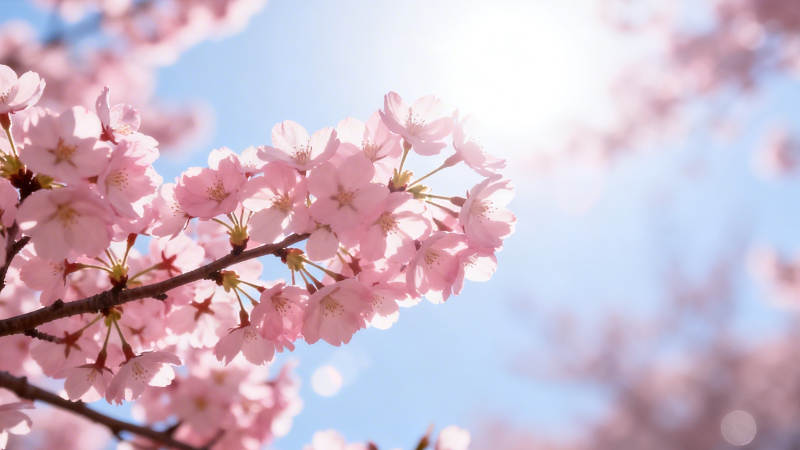 樱花绽放 春日暖阳下图片