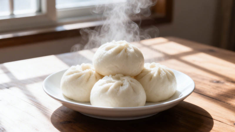 热腾腾的包子 阳光正好图片