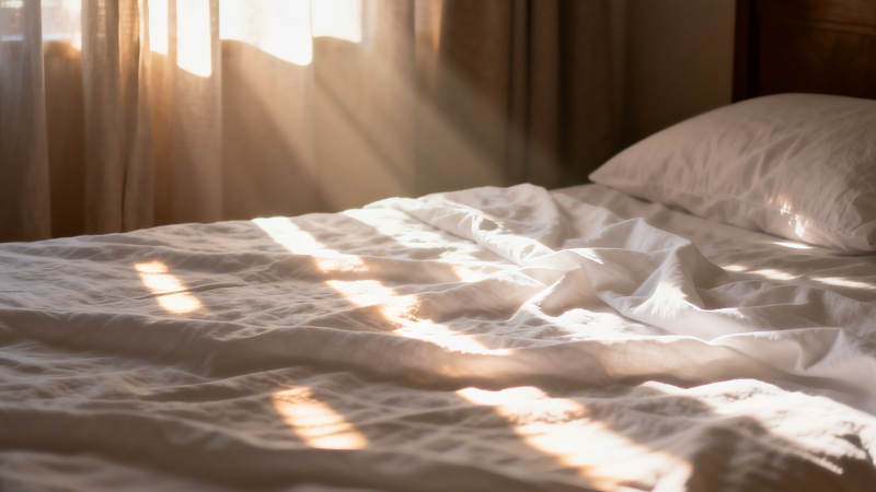 晨光洒床 暖意融融图片