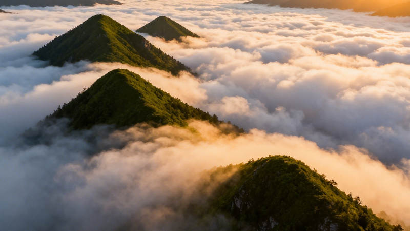 云海之上 青山如岛图片