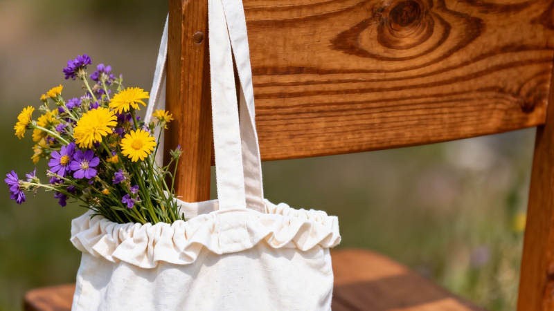 花袋倚木椅 春日静好时图片