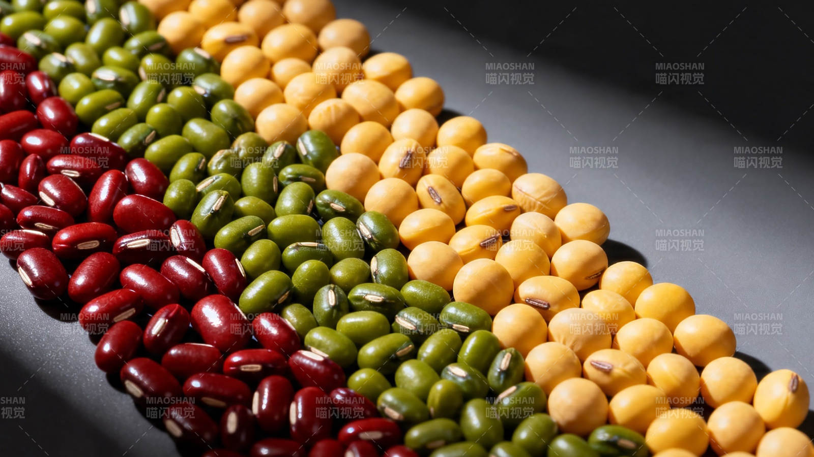 三色豆粒整齐排列图片
