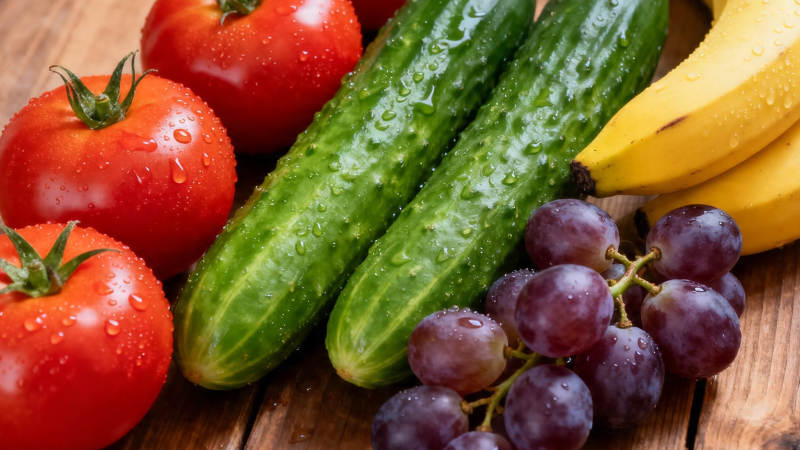 新鲜蔬果拼盘 水润诱人图片