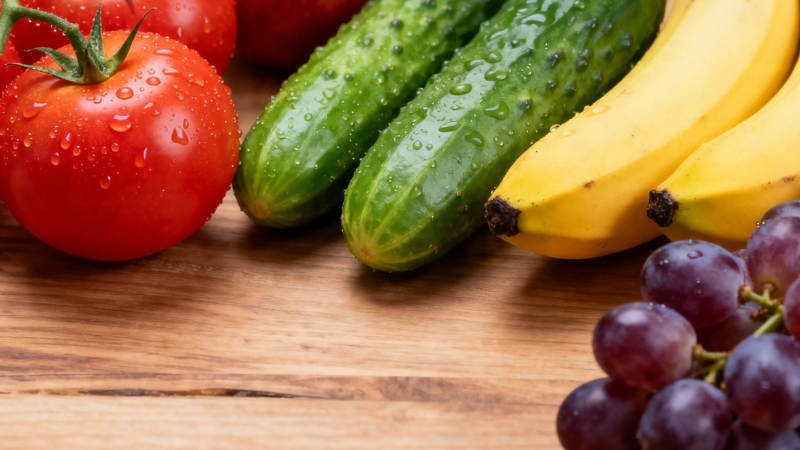 新鲜蔬果摆盘 色彩诱人图片