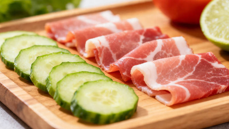 火腿黄瓜拼盘 清新开胃图片