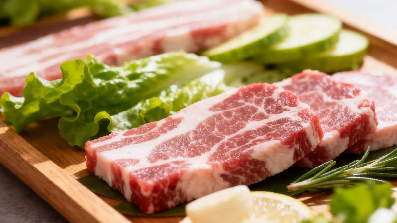 鲜切牛肉配蔬菜 诱人美味图片