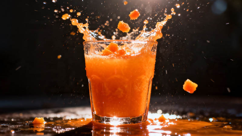 橙汁飞溅 活力四射瞬间图片