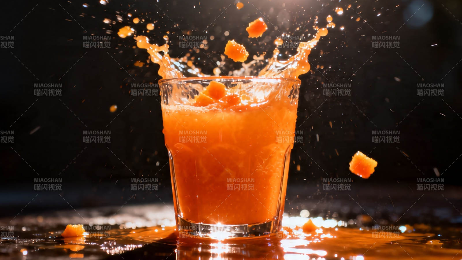 橙汁飞溅 活力四射瞬间图片