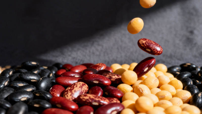 五彩豆粒跃动瞬间图片