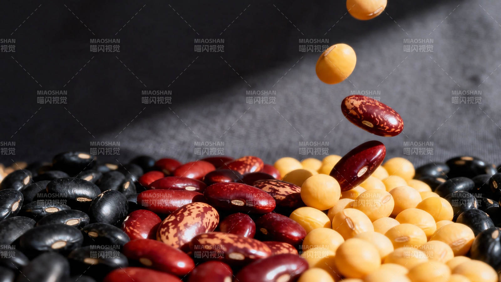 五彩豆粒跃动瞬间图片