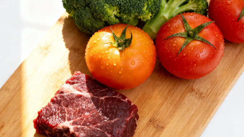 新鲜牛肉配蔬菜 健康美味图片