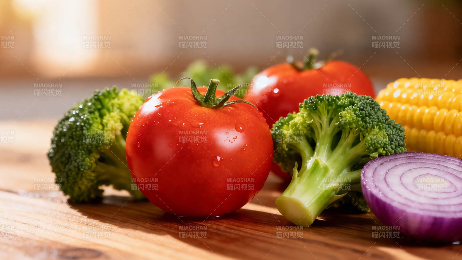 新鲜蔬菜摆盘 色彩诱人图片