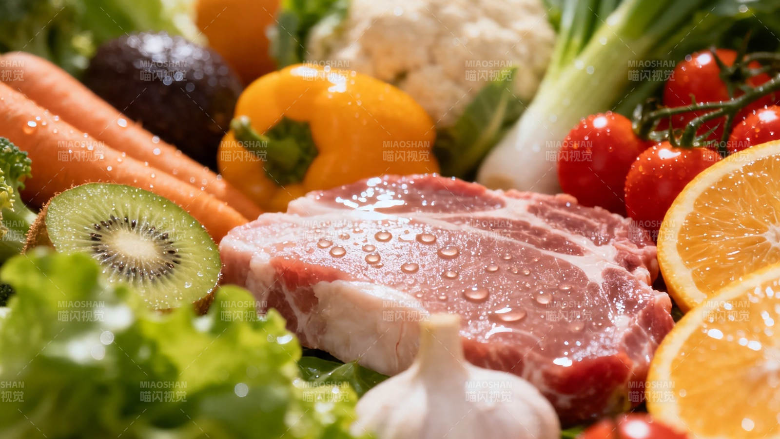 新鲜食材大集合 营养均衡餐图片