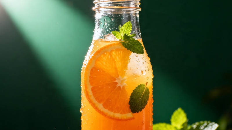 橙香薄荷饮 清凉一夏图片