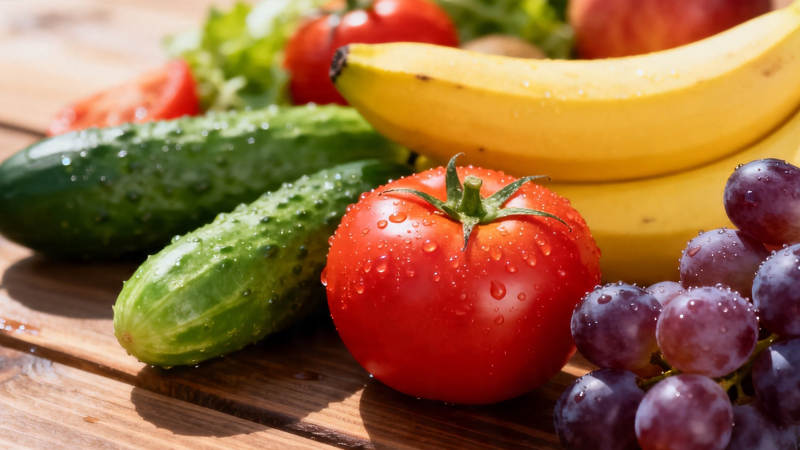 新鲜蔬果拼盘 色彩缤纷诱人图片