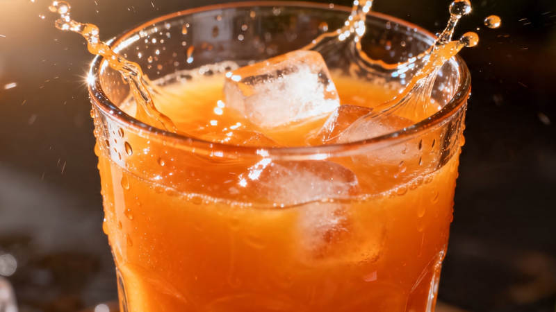 冰橙汁飞溅瞬间图片