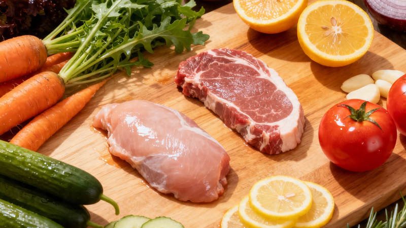 新鲜食材备餐中图片