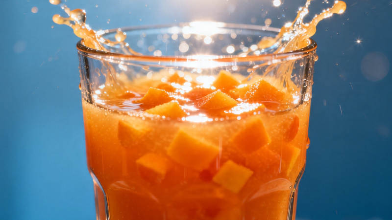 芒果冰饮 清爽溅起瞬间图片