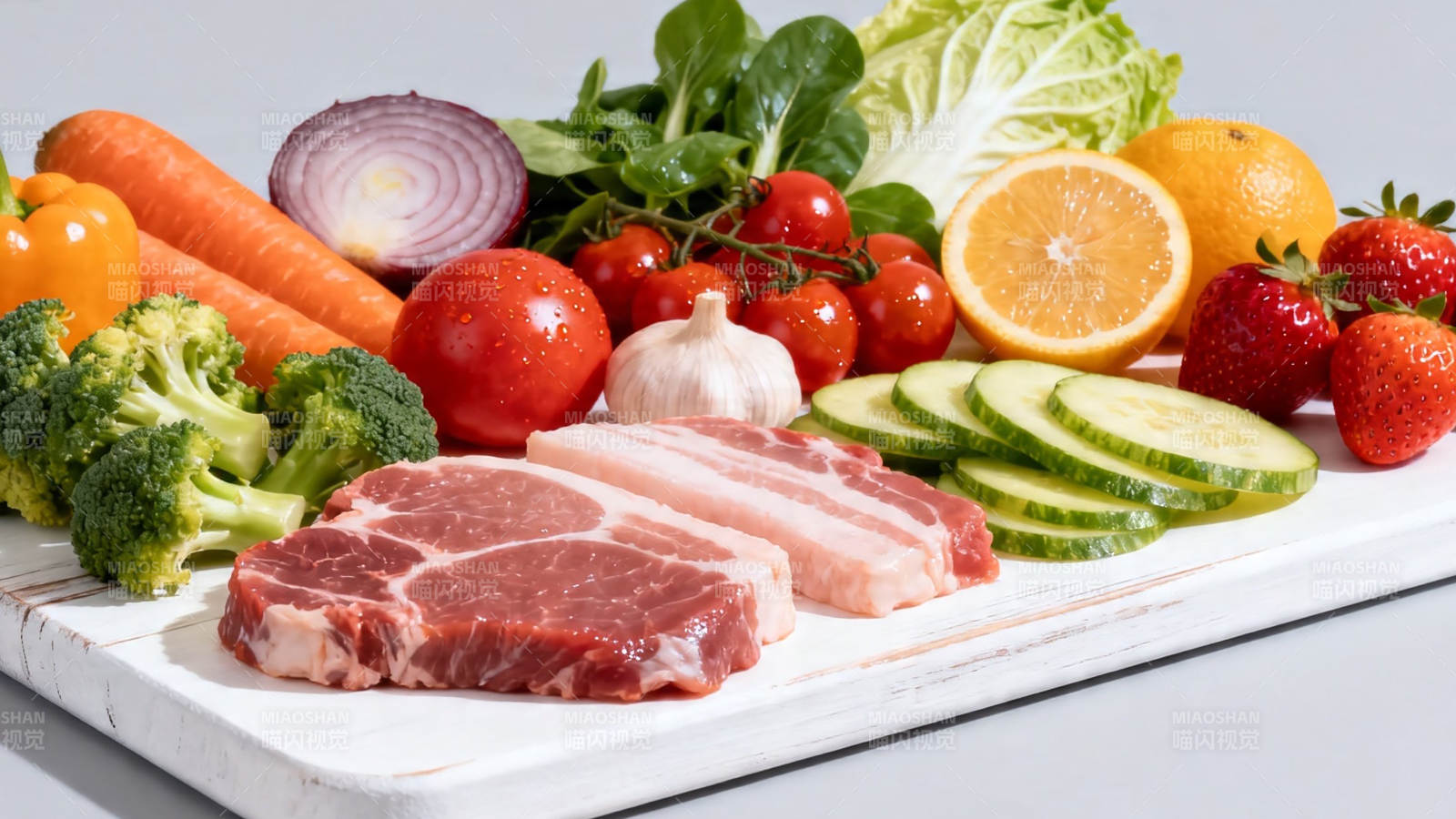 新鲜食材拼盘 肉蔬果俱全图片