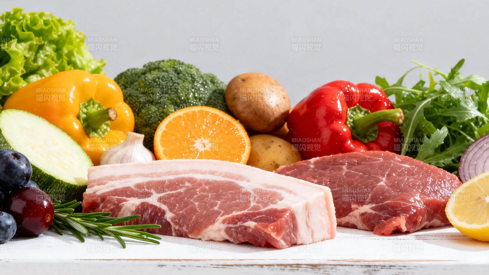 新鲜食材 肉菜果蔬搭配图片