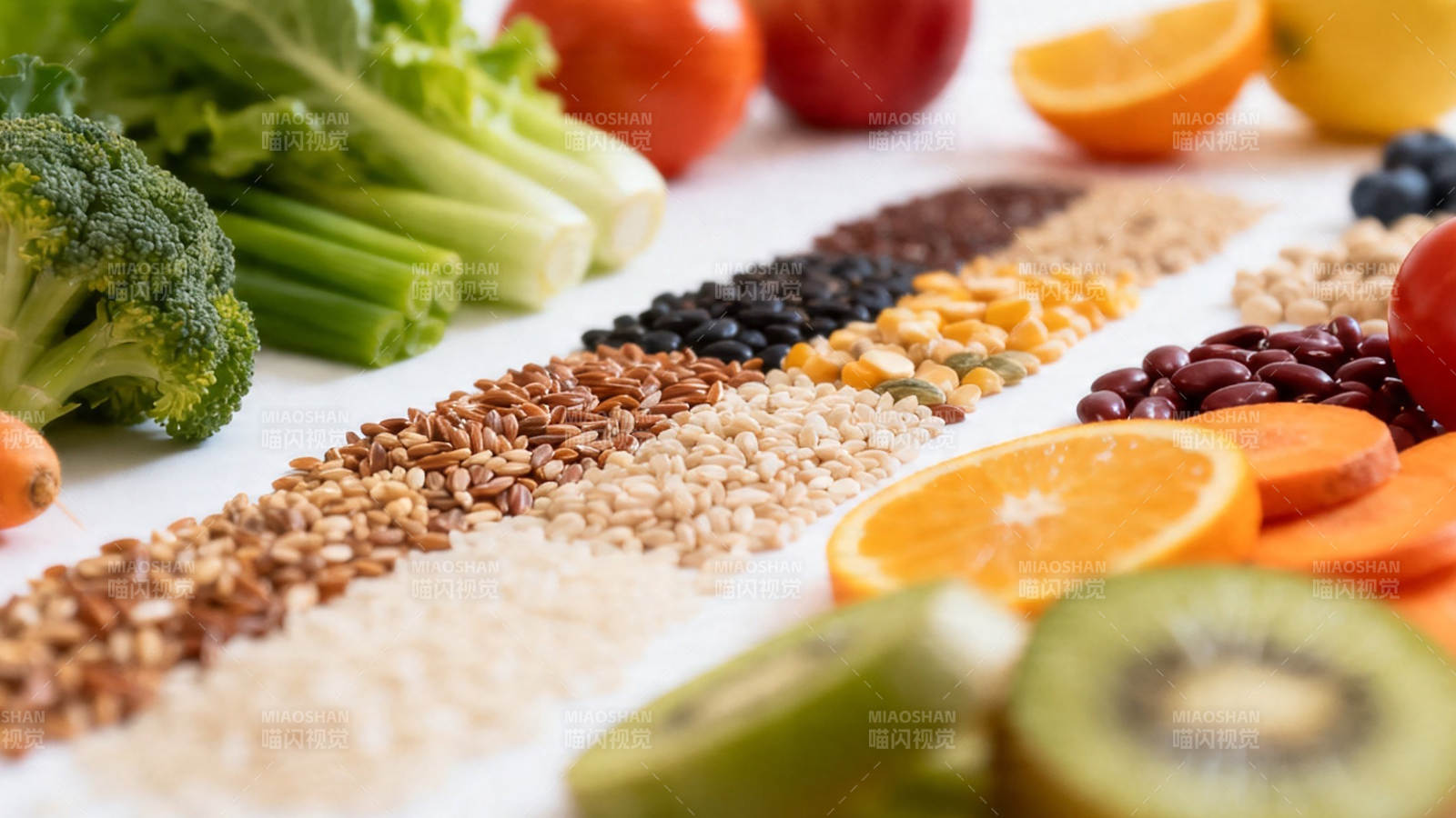 健康饮食 蔬果谷物豆类全貌图片