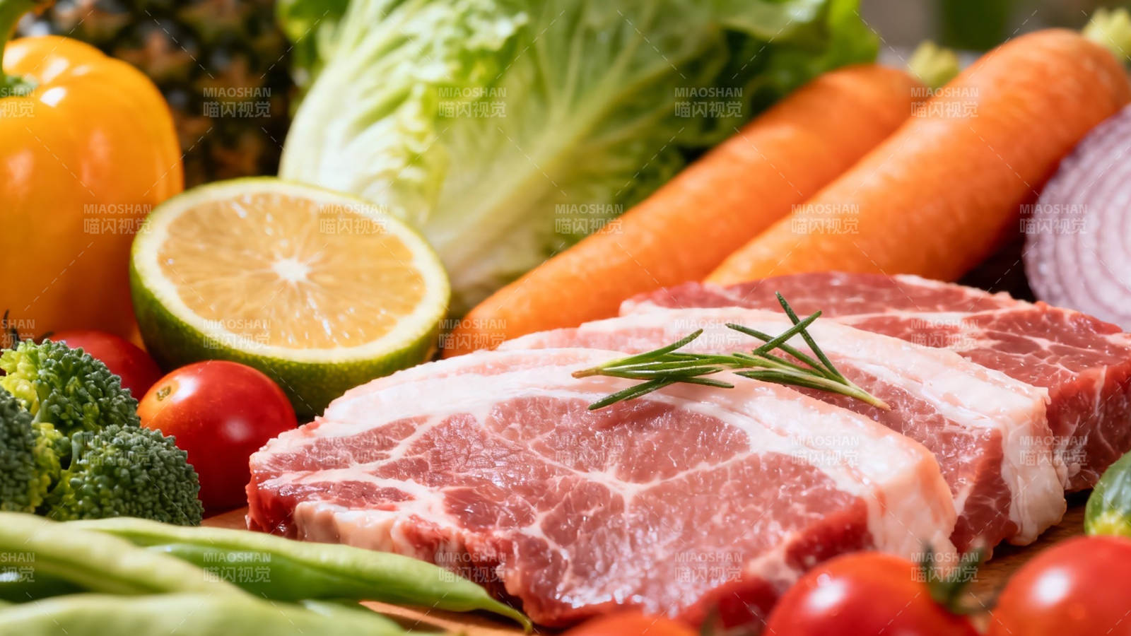 新鲜食材 肉菜果蔬搭配图片