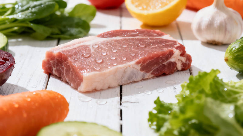 鲜猪排配时蔬 健康美味图片