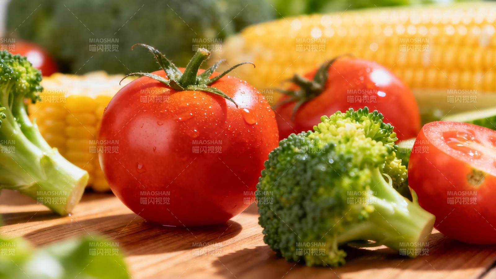 新鲜蔬果 番茄玉米西兰花图片