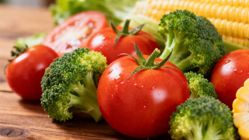 新鲜蔬果 番茄西兰花玉米图片