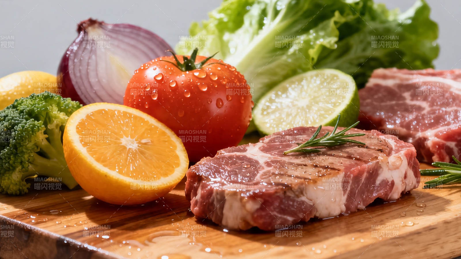 新鲜食材配牛排 健康美味图片