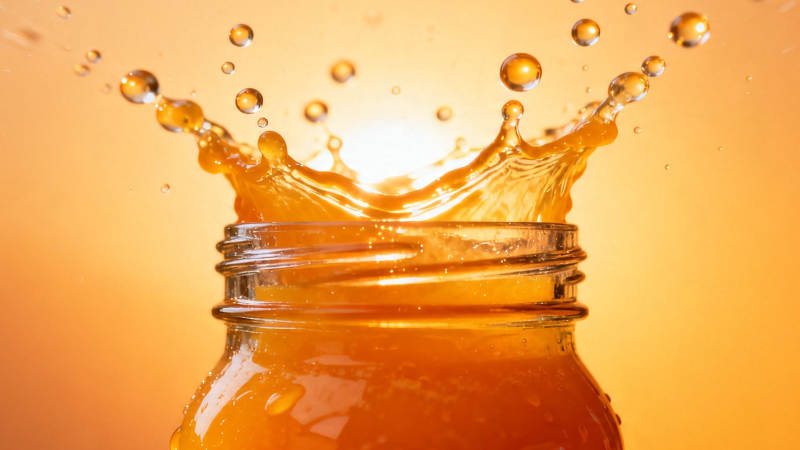 蜂蜜飞溅 金黄诱人图片