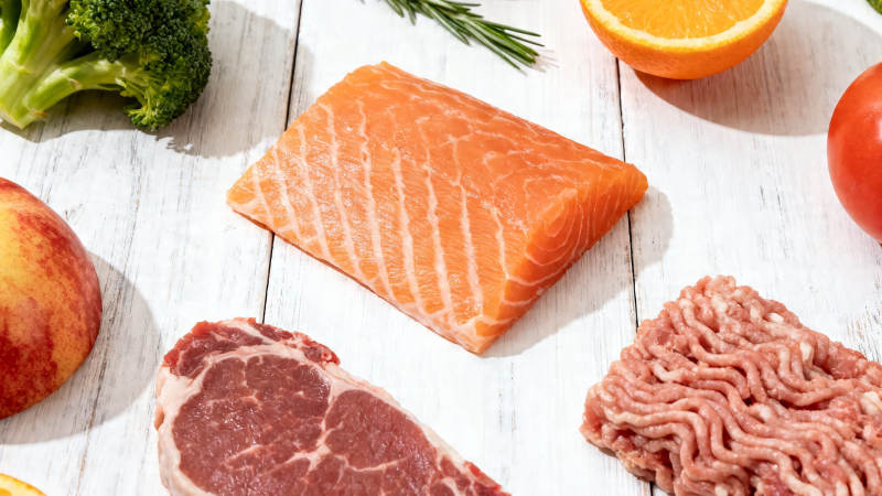 生鲜食材拼盘 鱼肉蔬果搭配图片