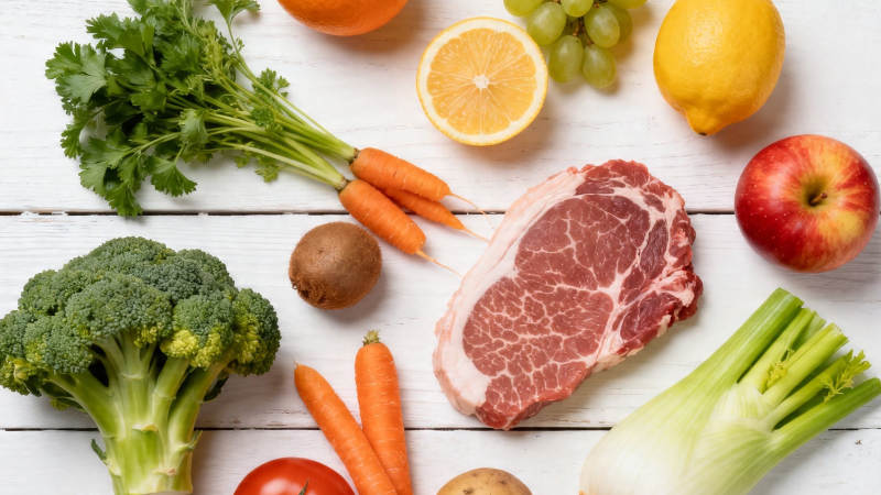 新鲜食材 肉蔬果搭配均衡图片