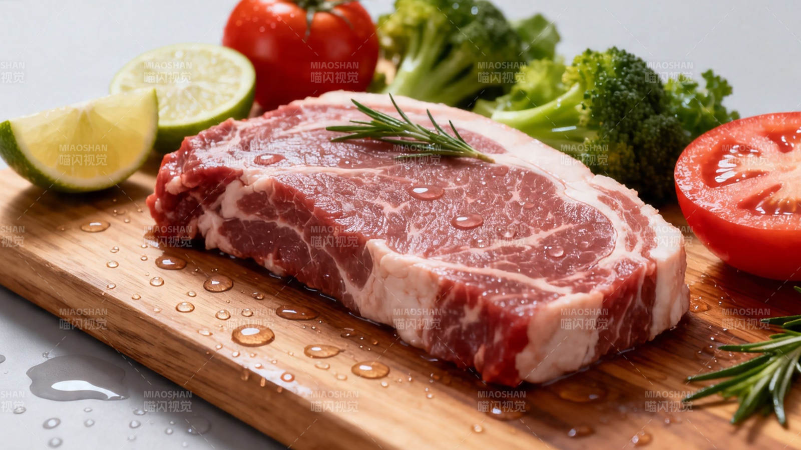 鲜牛排配蔬果 清新诱人图片