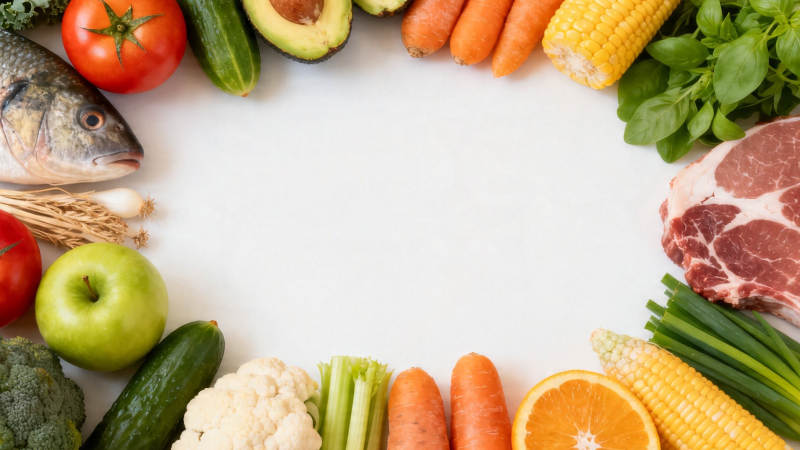 新鲜食材围边 健康饮食之选图片