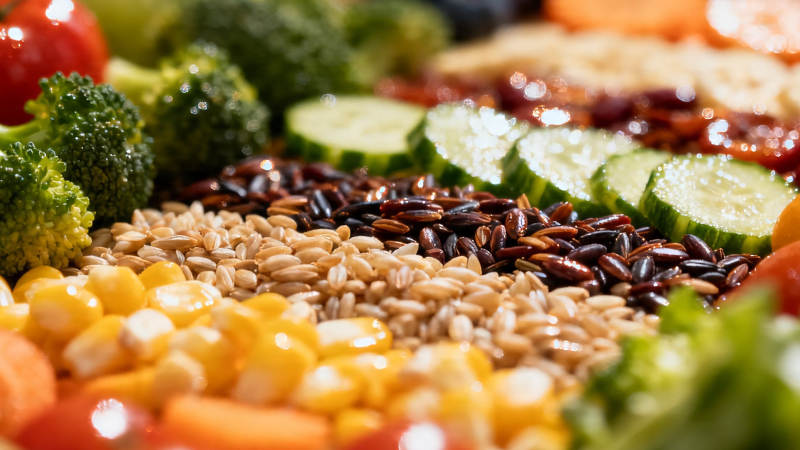 五谷杂粮配鲜蔬 健康餐盘图片