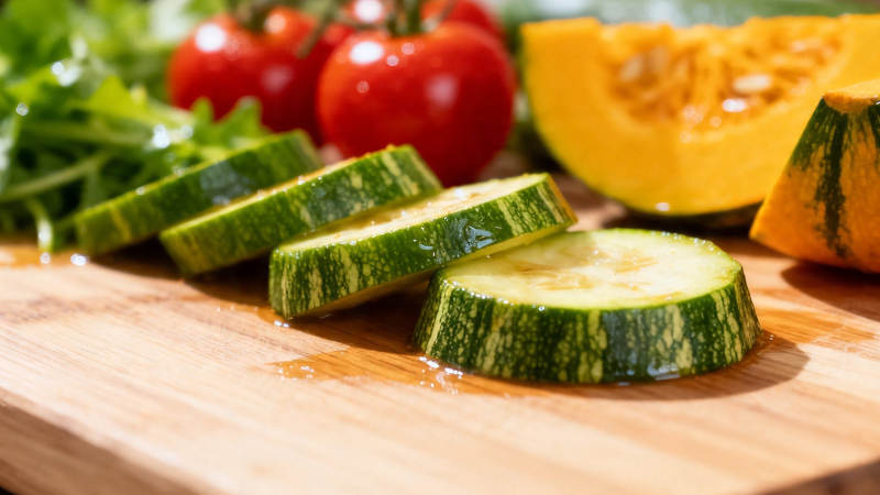 新鲜蔬菜切片待烹饪图片