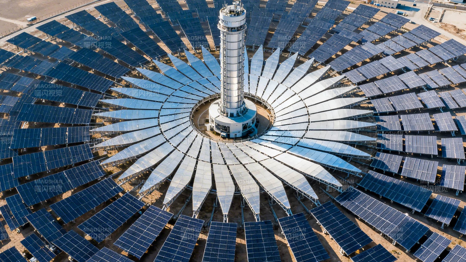 塔式光热电站全景图图片
