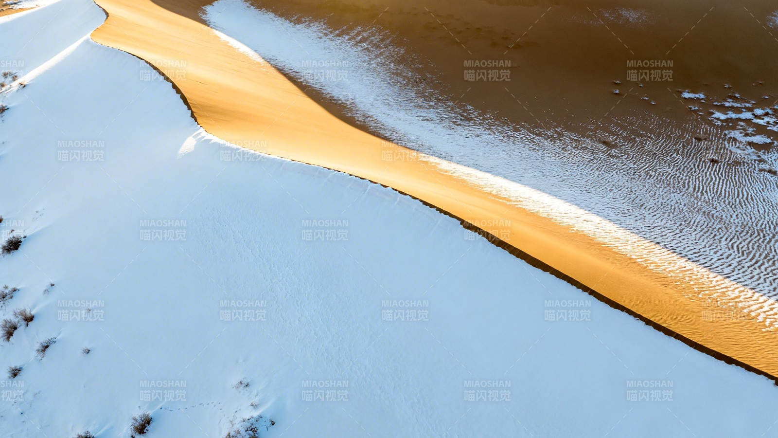 雪沙交融 自然奇观图片